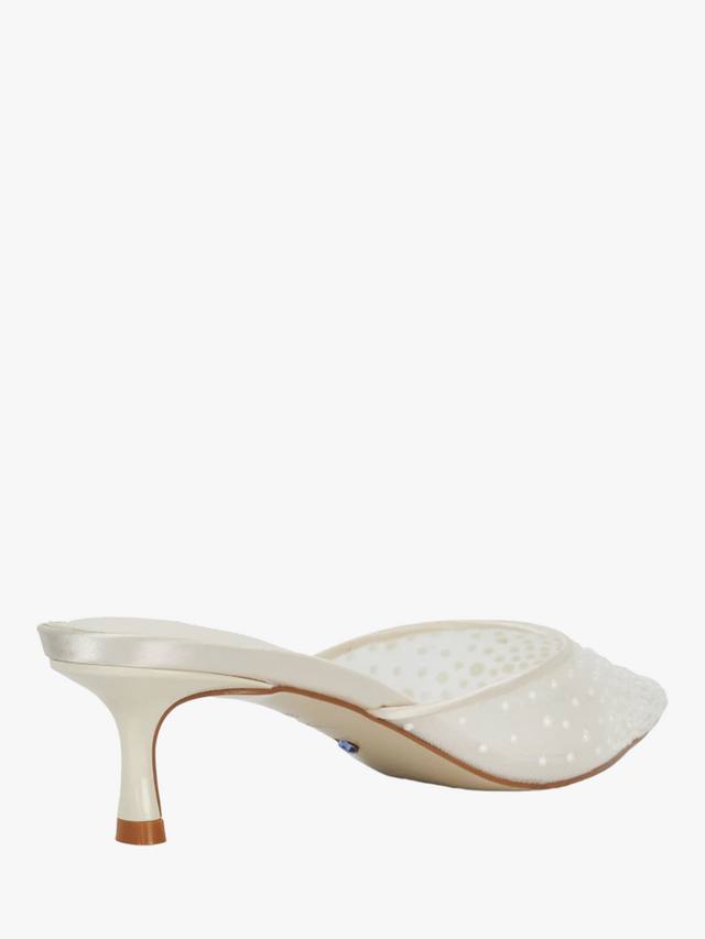 Dune Cuddling Sea Pearl Mesh туфли-мюлесы на каблуке с острым носом Dune London, Ivory — фото 4