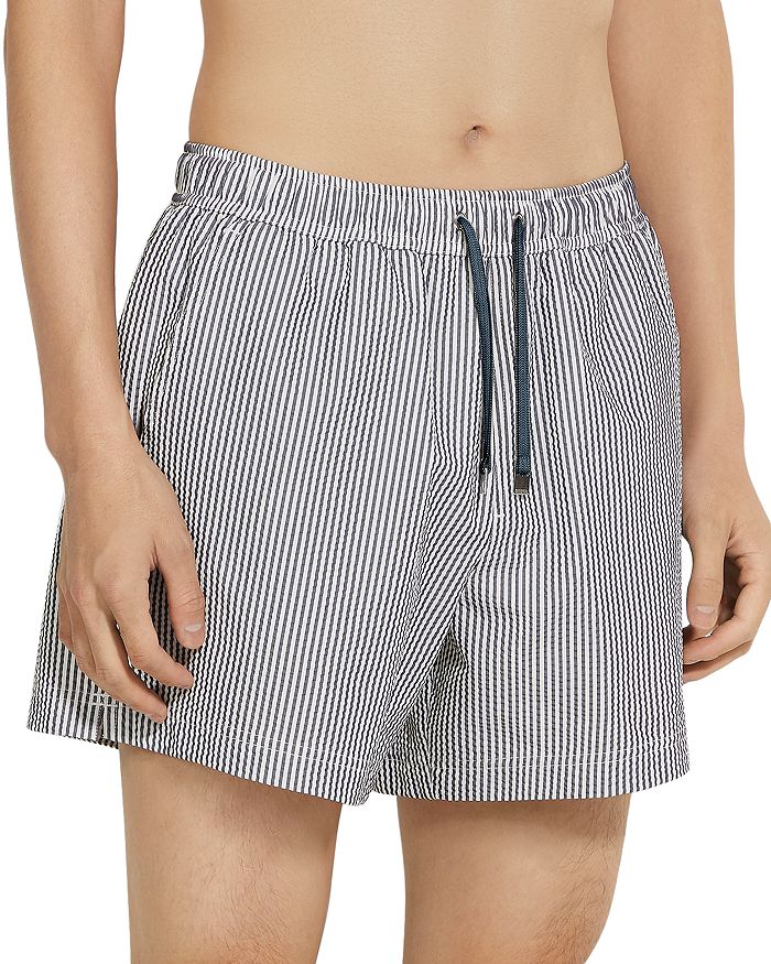 

Полосатые плавки Mid Length ZEGNA, синий