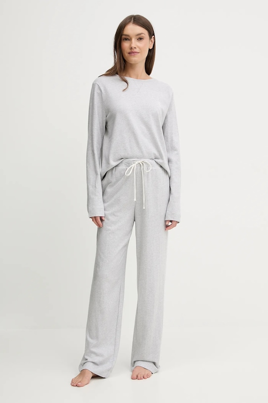 

Хлопковая пижама Lauren Ralph Lauren, серый