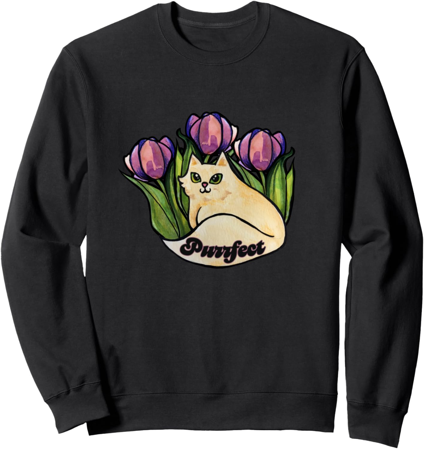 

Толстовка с надписью «Кошечка мурлычет» Cat Snugg, черный