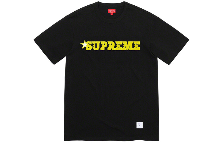 Футболка Supreme Star Logo, черный / желтый — фото 4