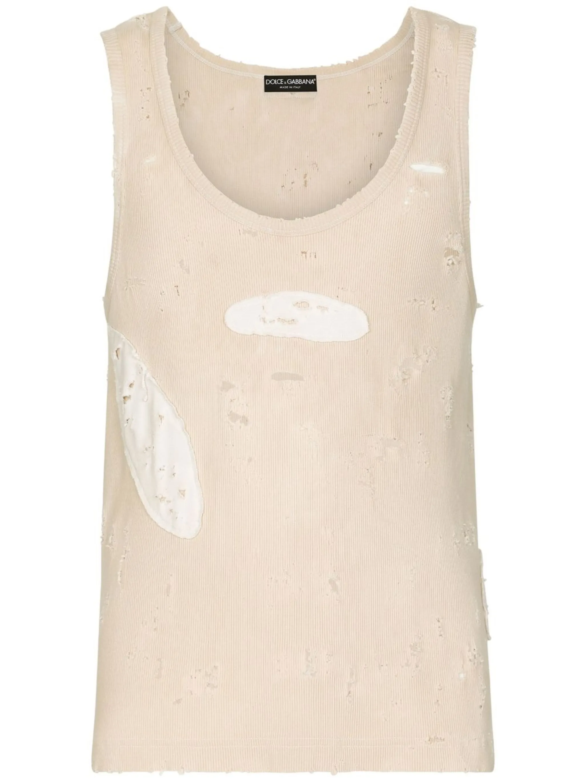 

Топ в рубчик с прорезями Dolce & Gabbana, бежевый