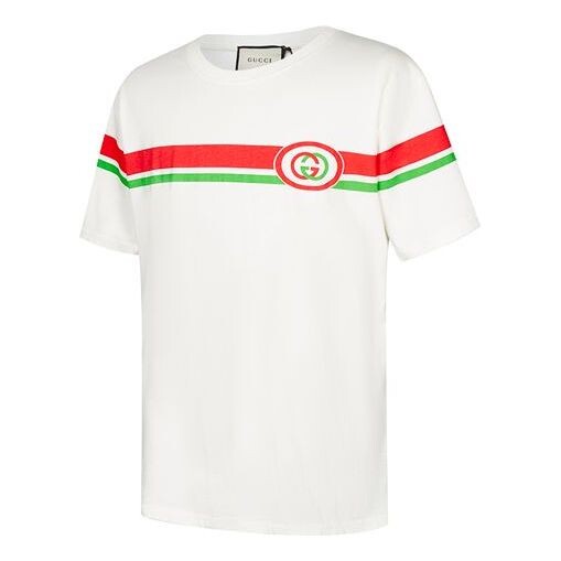 

Футболка gg stripe printing short sleeve white Gucci, белый