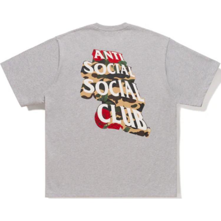 

Футболка Bape X Anti Social Social Club Ii A BATHING APE, светло-серый