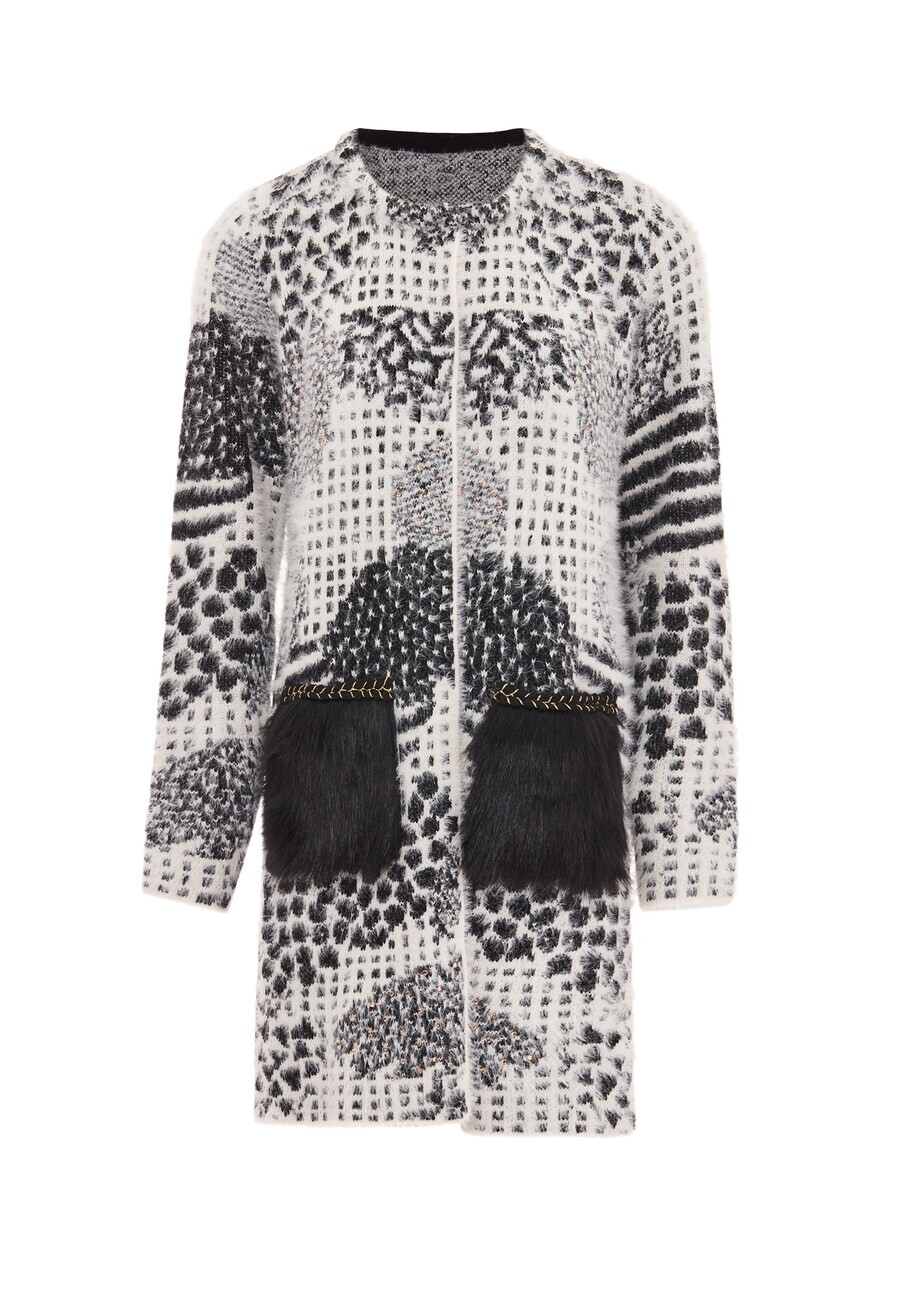 

Вязаный кардиган faina Knit Cardigan, светло-серый