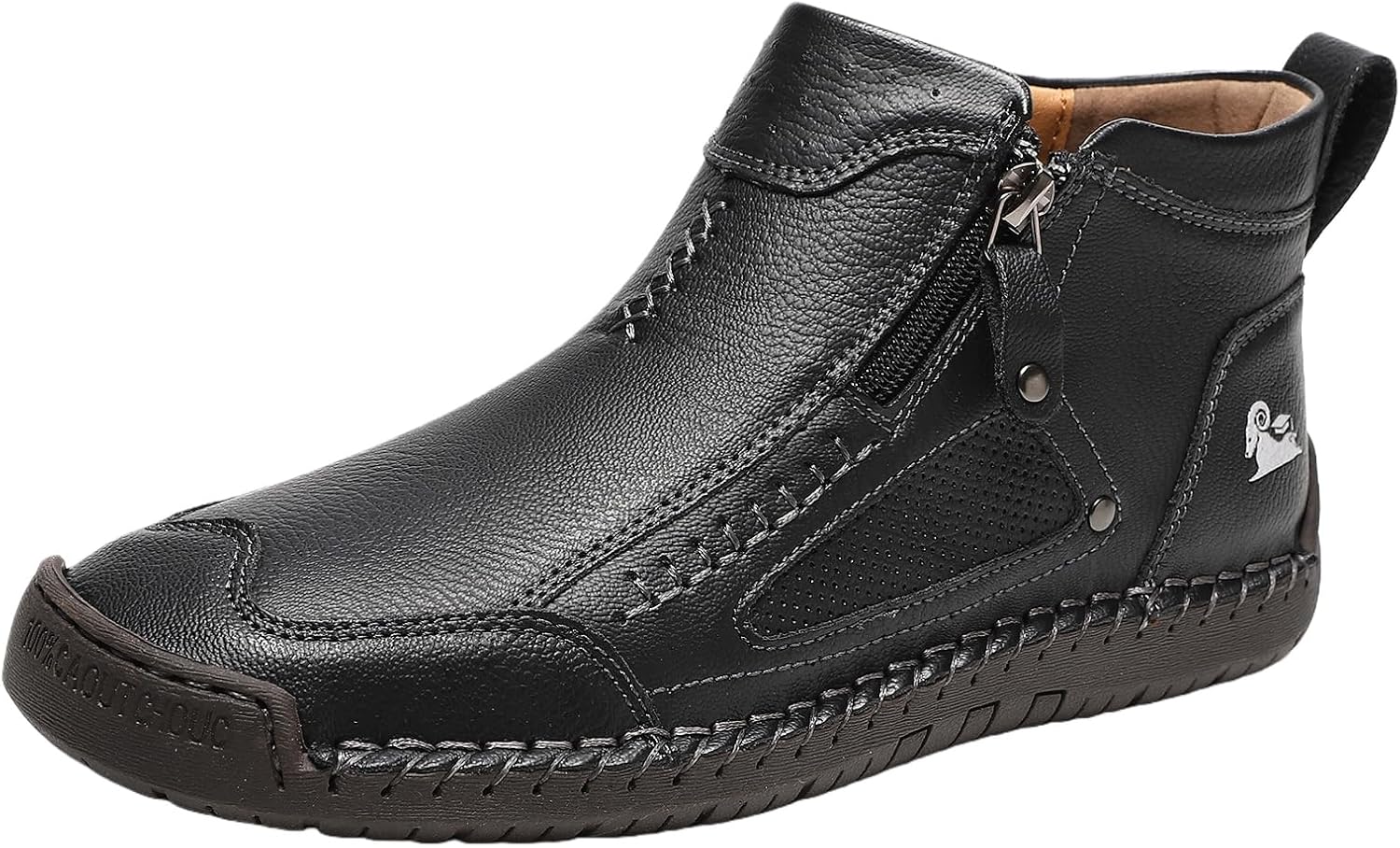 

Мужские ручной работы кожаные слипоны, комфортные ортопедические прогулочные высокие лоферы-кроссовки Xjypuu2, черный