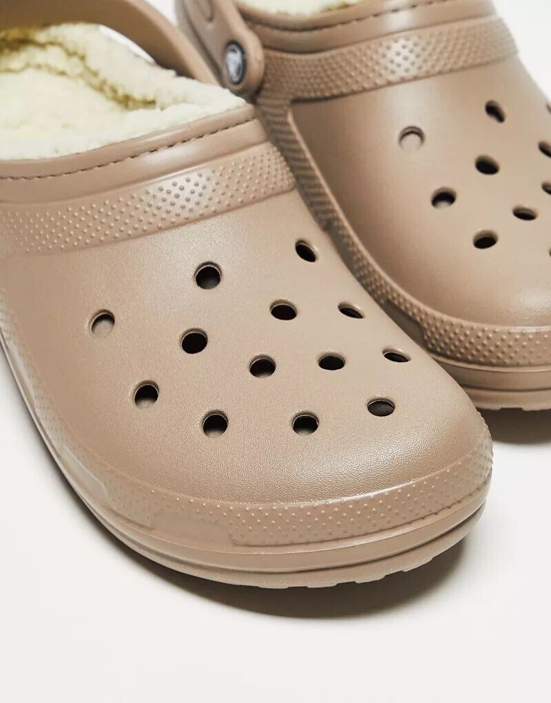 Классические сабо унисекс Crocs на подкладке цвета гриб/кость — фото 4