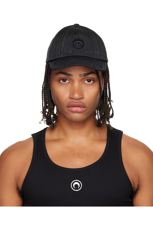 

Marine Serre Черная бейсболка из переработанного муара