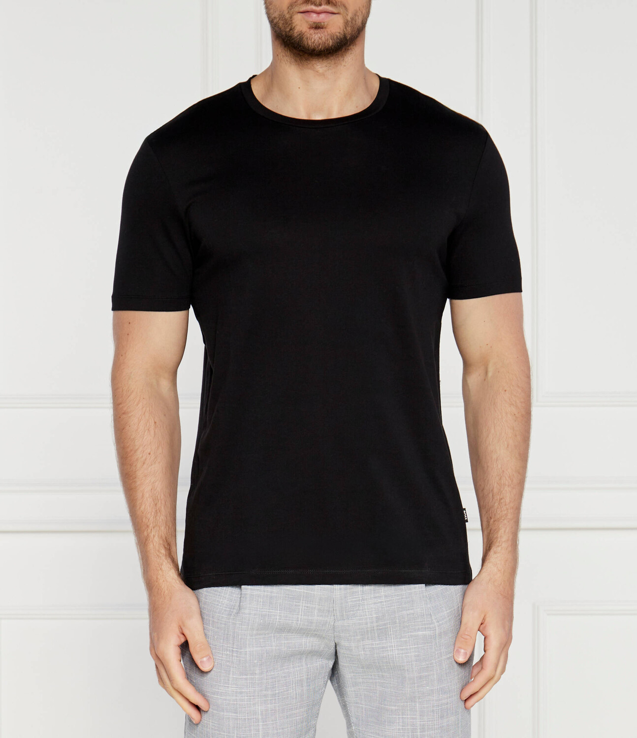 

Футболка BOSS BLACK tessler slim fit mercerised, черный