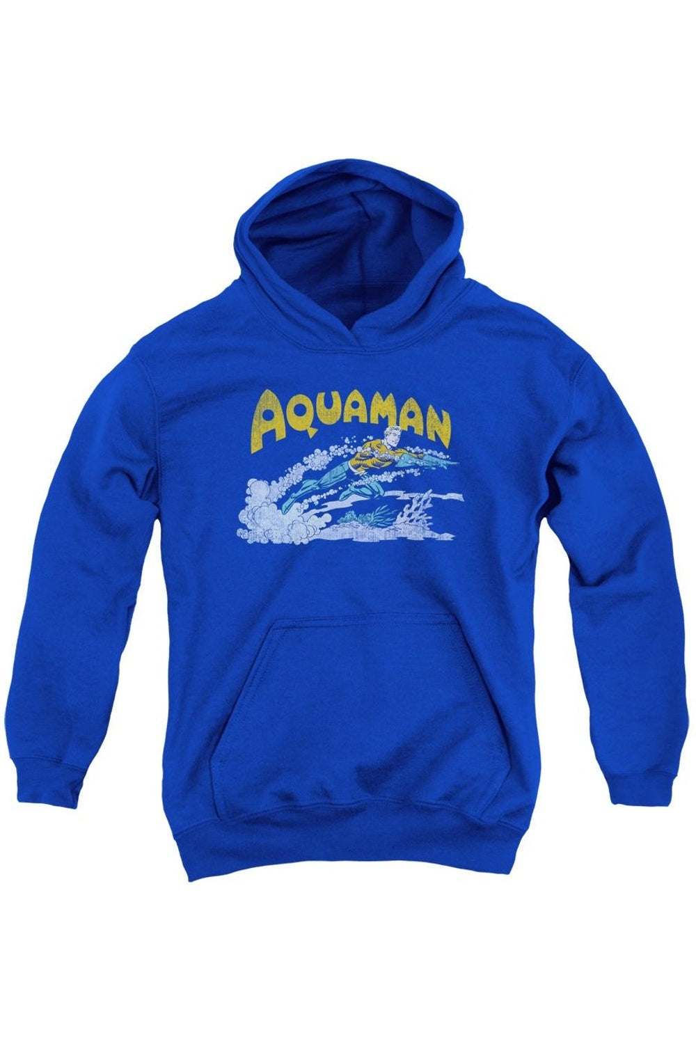 

DC Comics Aquaman Детская толстовка с капюшоном для плавания Gildan, синий