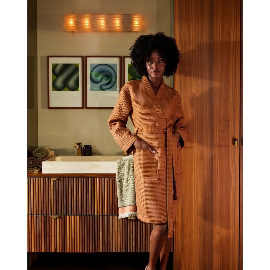 

Халат Гейша из высококачественного вафельного пикé Kayori, коричневый