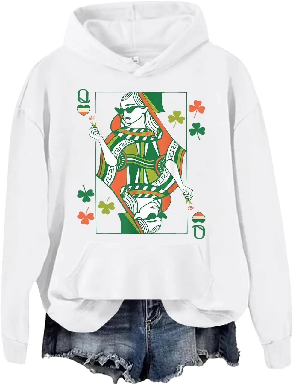 

Толстовка Irish Queen с принтом в виде игральной карты Phncal