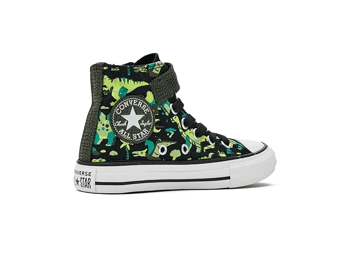 Кеды детские Chuck Taylor All Star Easy-on Dinos Converse Kids, Black/White/Neon Mantis — фото 4