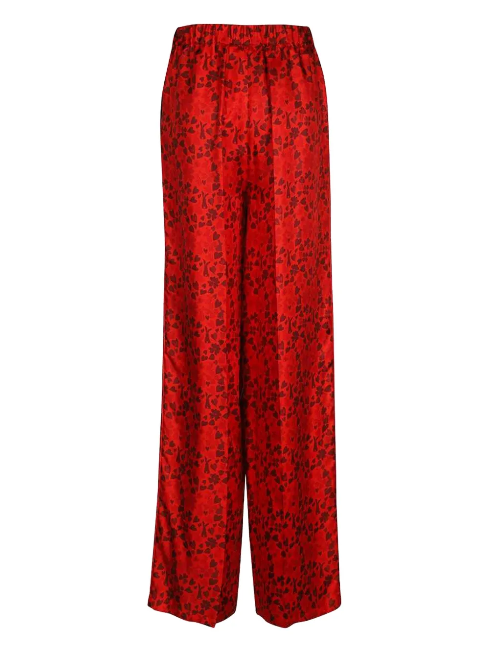 

Шелковые брюки с сердечным принтом MAX MARA, красный