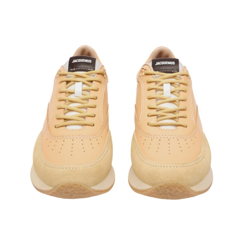 Кроссовки Jacquemus Panelled Lace-up Sneakers, светло-желтый — фото 3