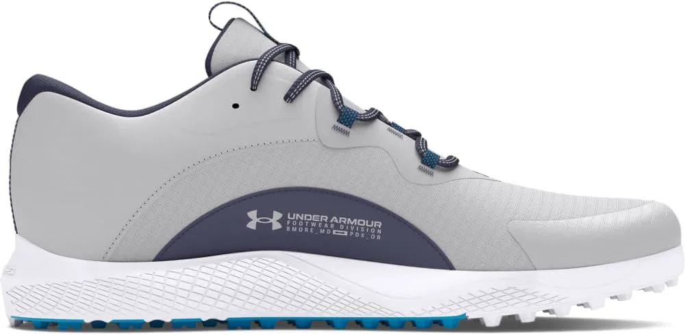 Мужские гольф-туфли Under Armour Charged Draw 2 с шипами, серый/темно-синий — фото 4