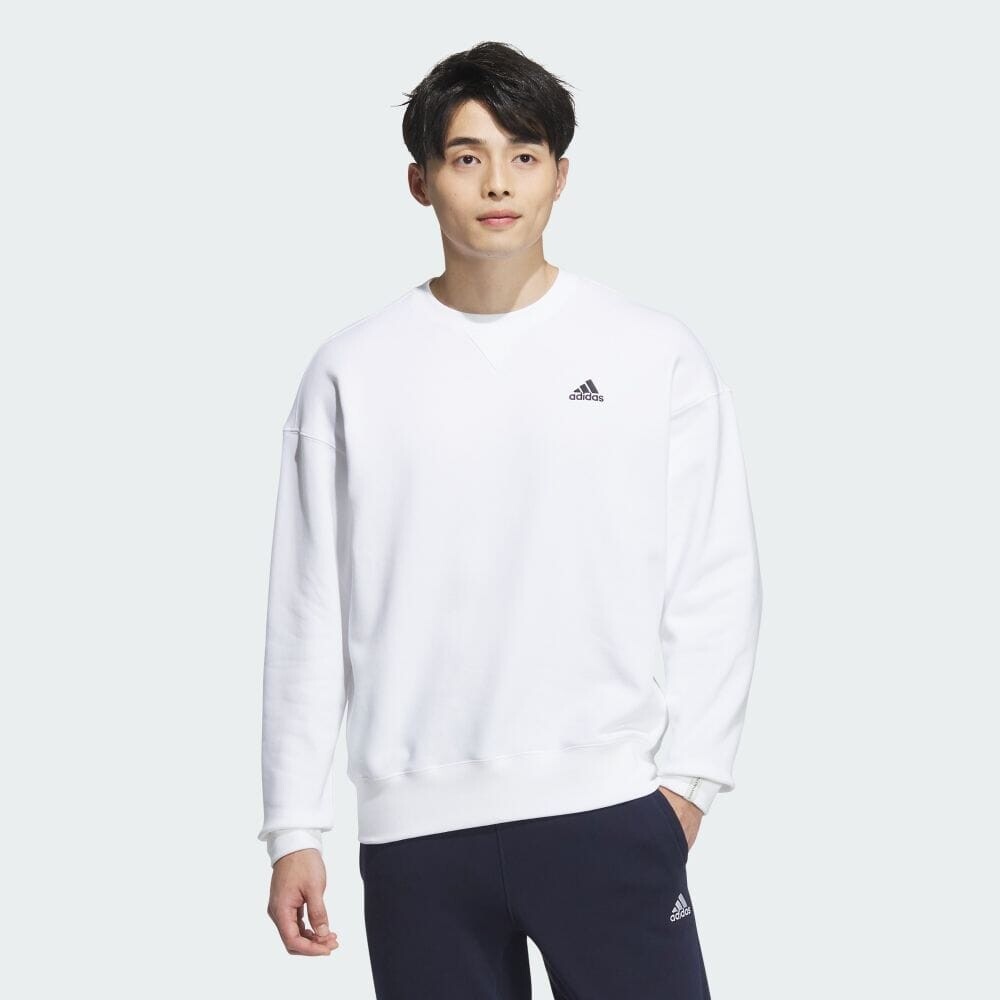 

Толстовка Adidas [INI Kimura Masaya wears this item] Essentials Plus Loose Fit Small Logo French Terry Sweatshirt, белый