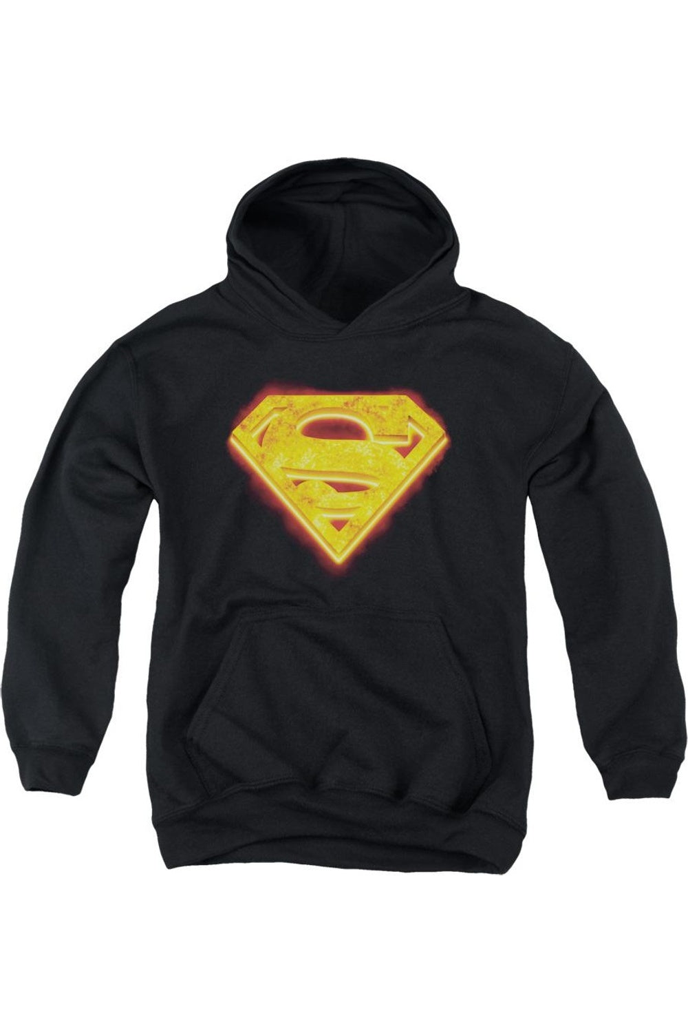 

Супермен Хот Стил Шилд молодежная толстовка с капюшоном на пуговицах Gildan, черный