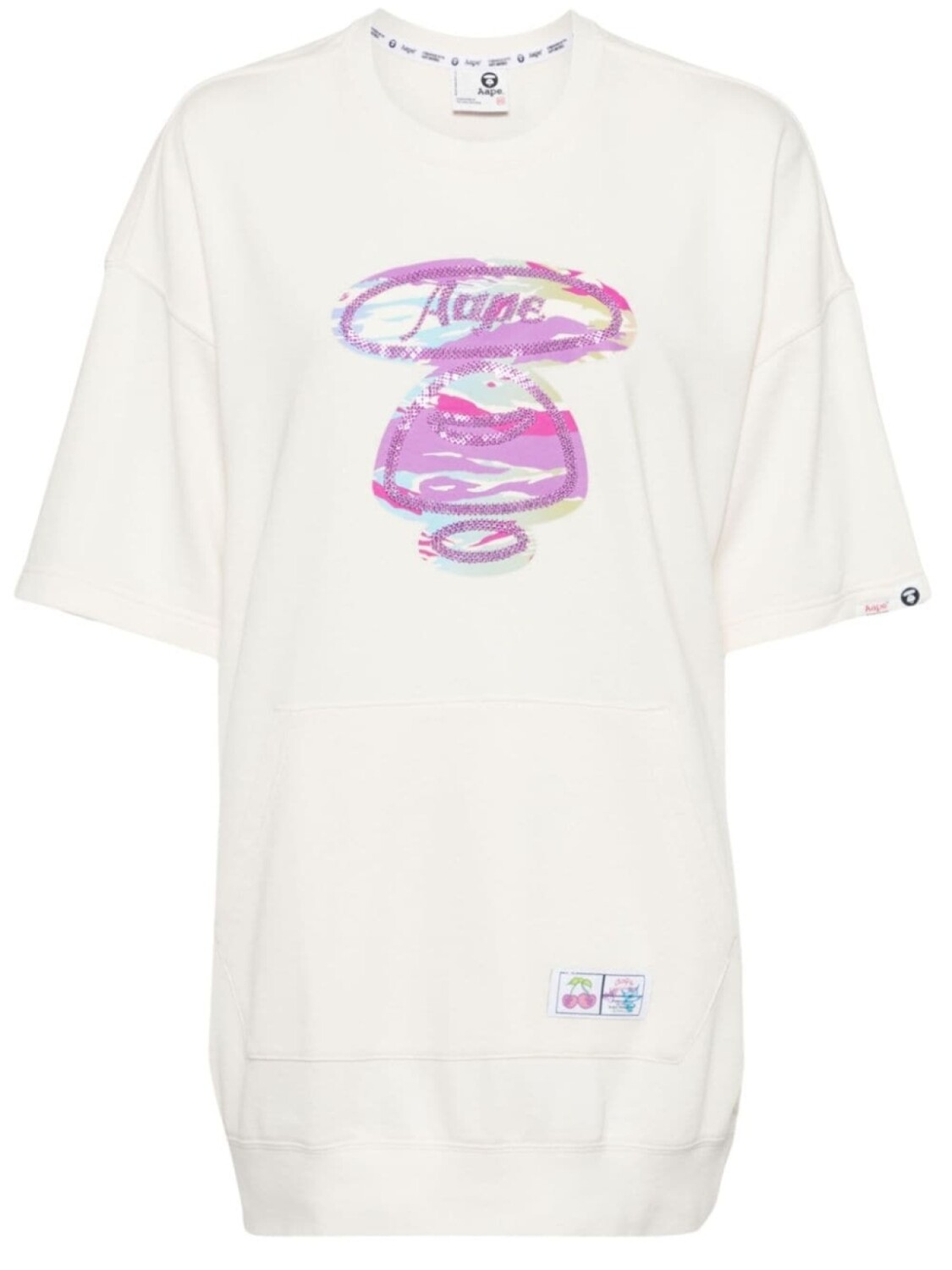 

Футболка-платье с логотипом AAPE BY *A BATHING APE, бежевый