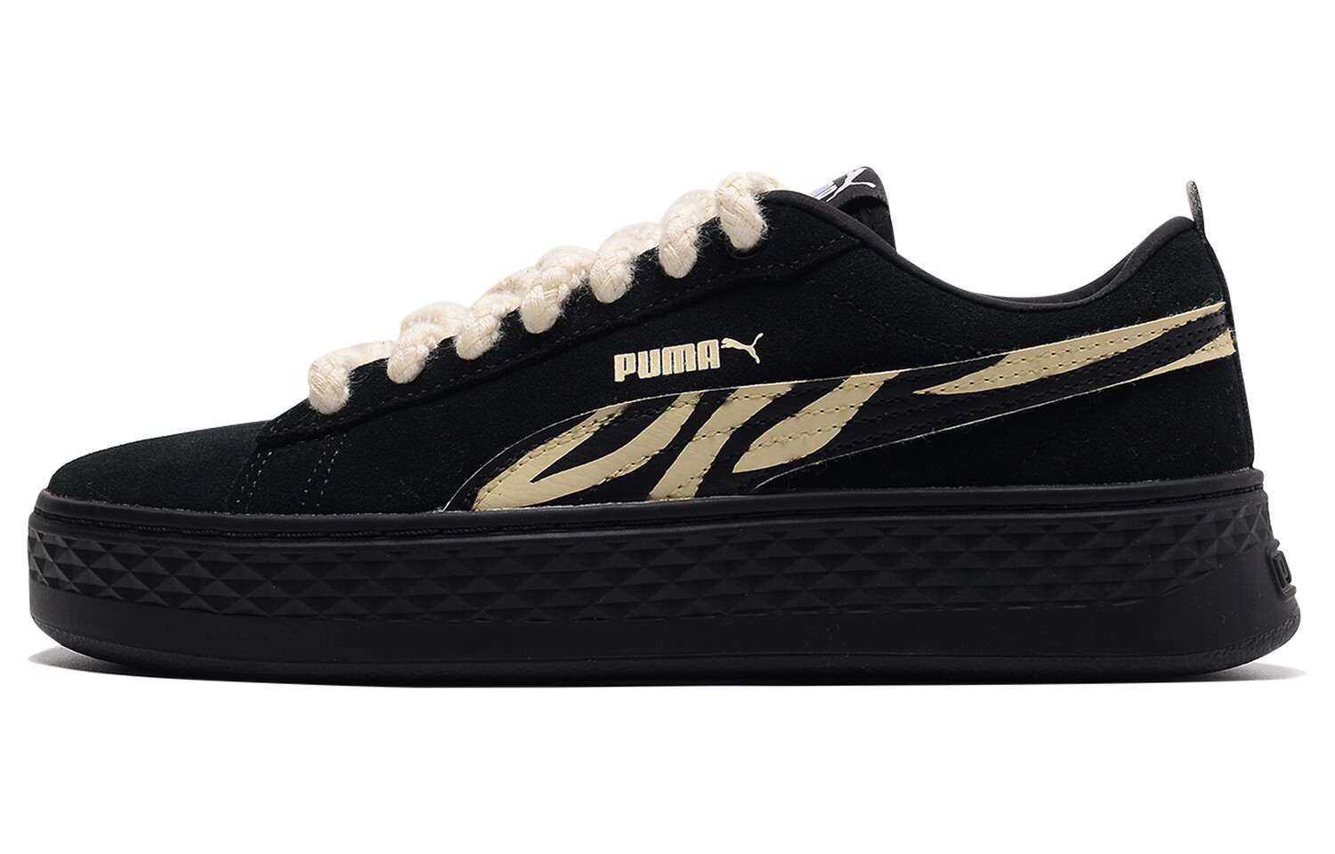 

Кроссовки Puma Smash Platform Skateboarding Shoes Women's Low-top Black, черный