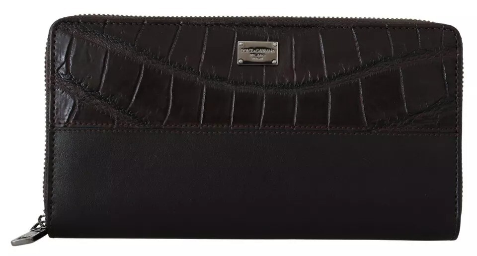 

Коричневый клатч-кошелек Continental из экзотической кожи на молнии Dolce & Gabbana