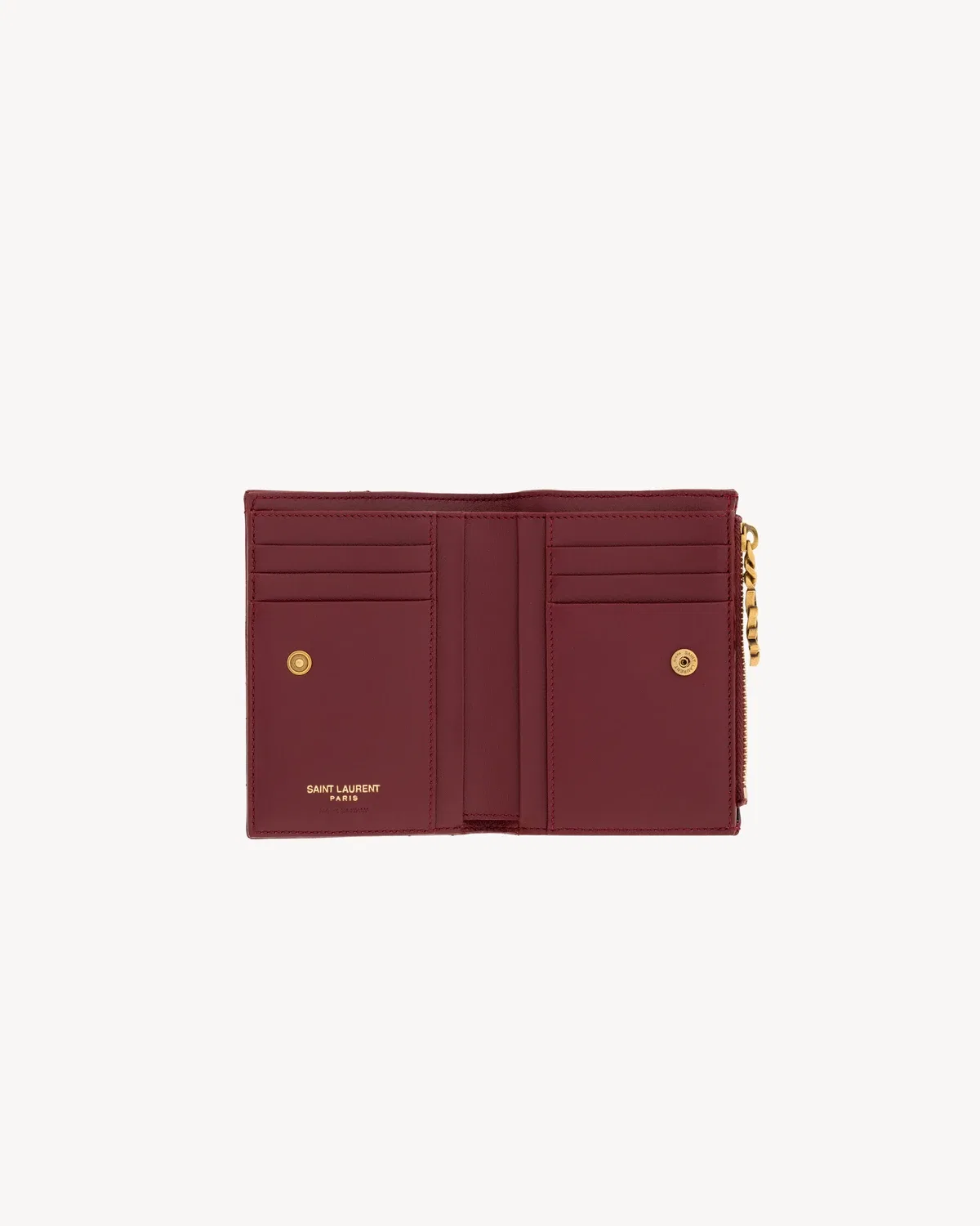 Складной кошелек CASSANDRE BIJOU из лаковой кожи SAINT LAURENT, красный — фото 4