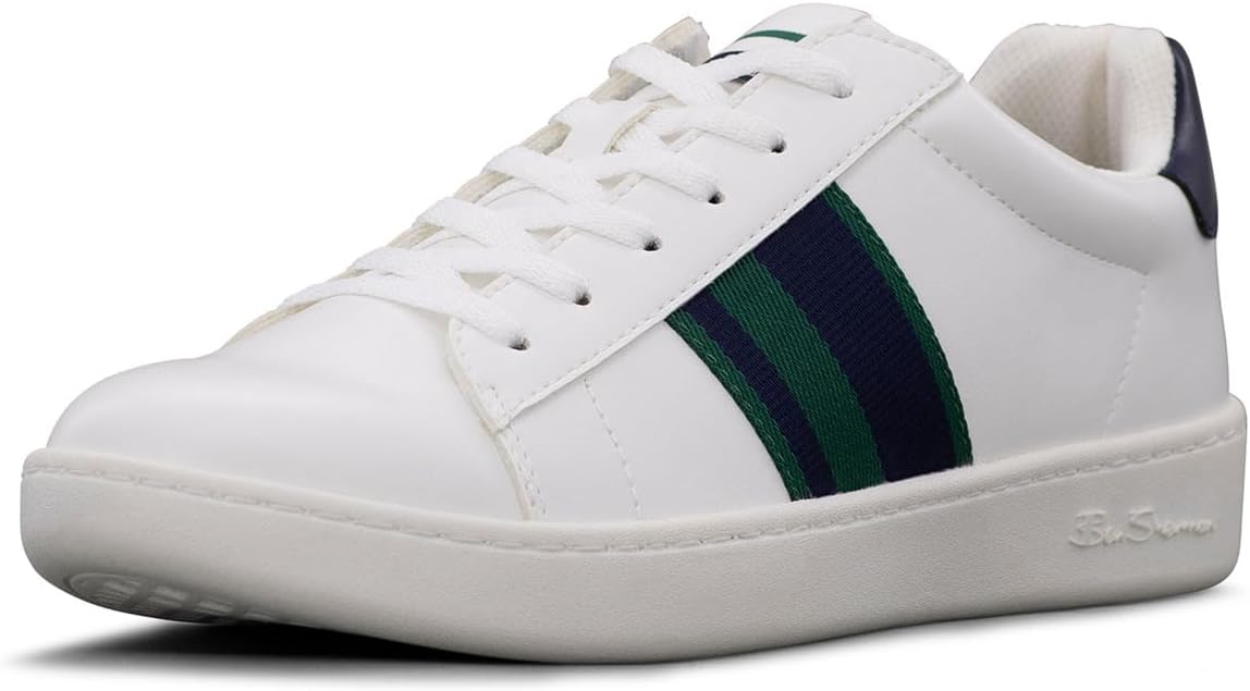 

Мужские классические кроссовки Ben Sherman Hampton Stripe, белый/зеленый