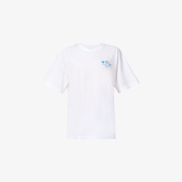 

Футболка из хлопкового джерси с принтом бренда Explore more Sweaty Betty, белый