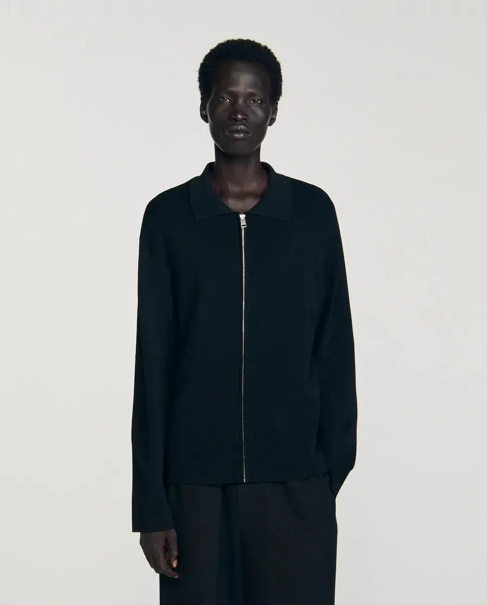 

Мужской кардиган на молнии Sandro, черный