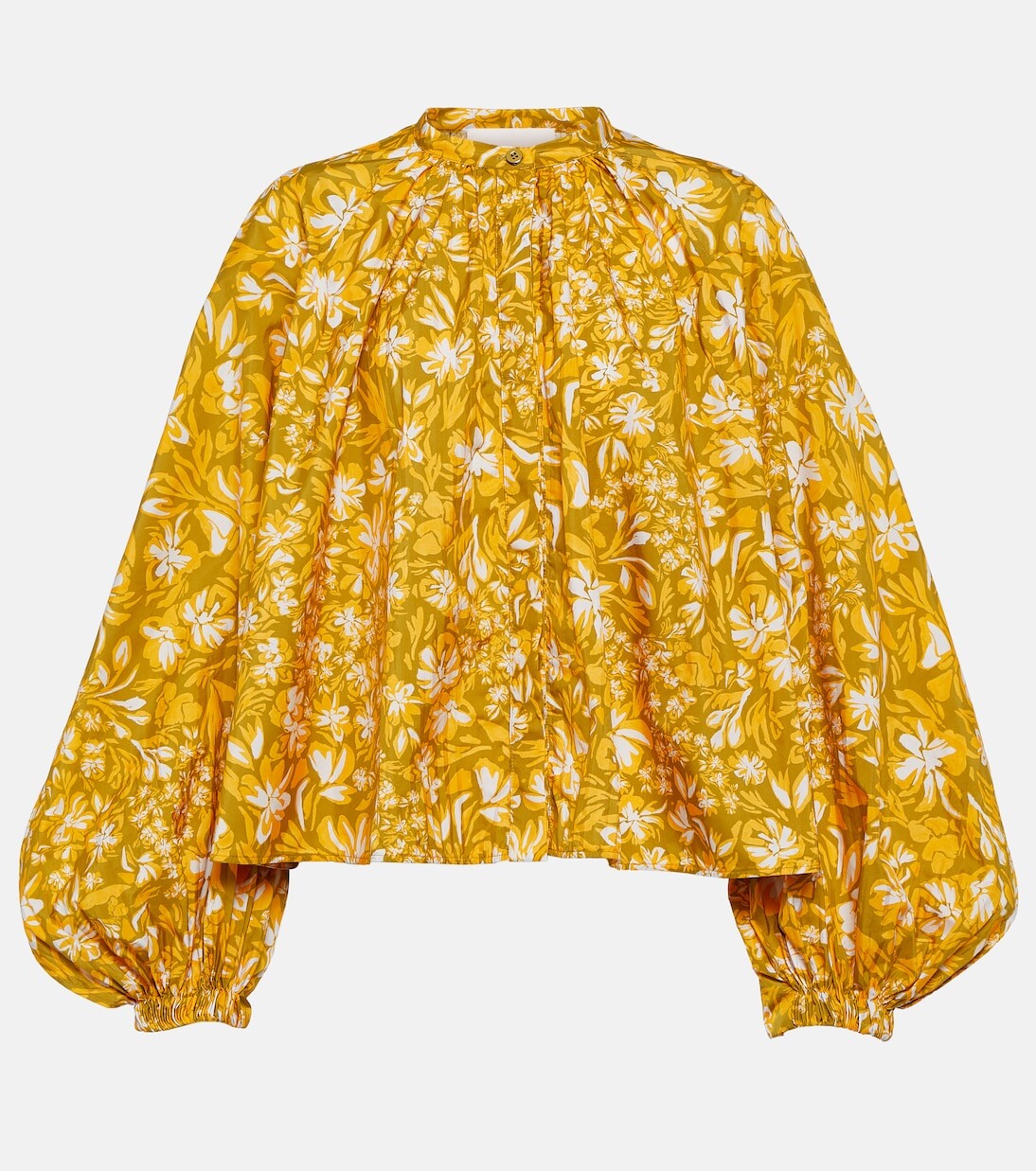 

Блузка с пышными рукавами и цветочным принтом Jil Sander, мультиколор