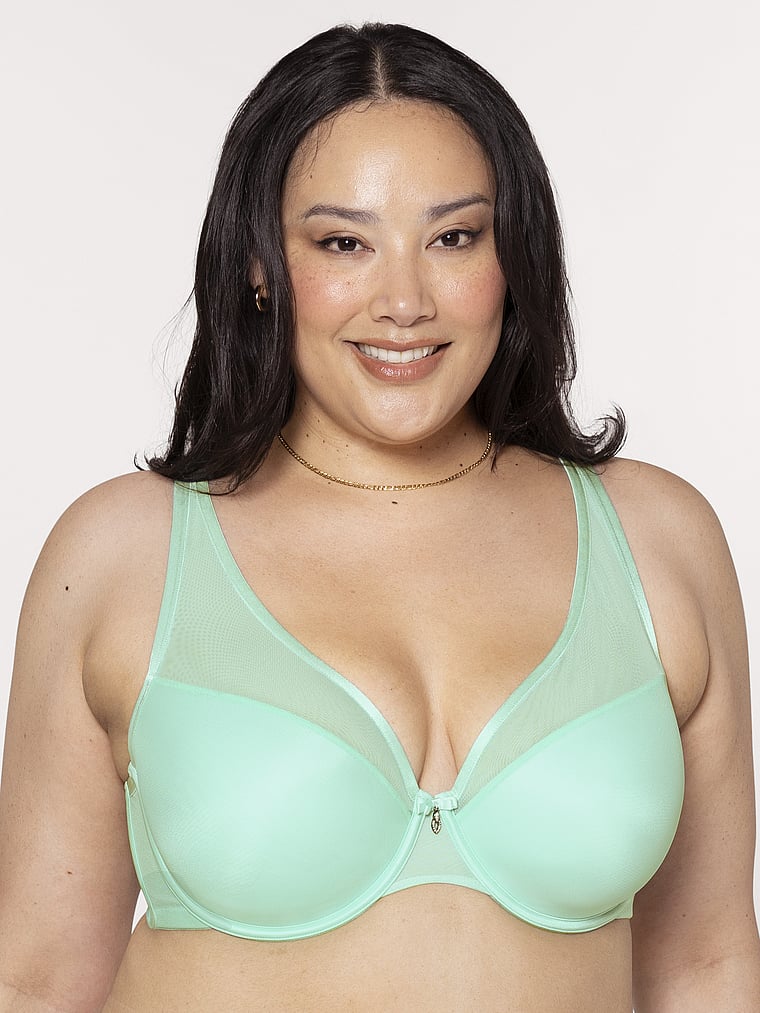 

Бюстгальтер пуш-ап из прозрачной сетки Curvy Couture, цвет mint chip
