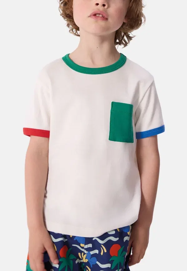 Футболка с коротким рукавом и принтом Petit Bateau, зефир