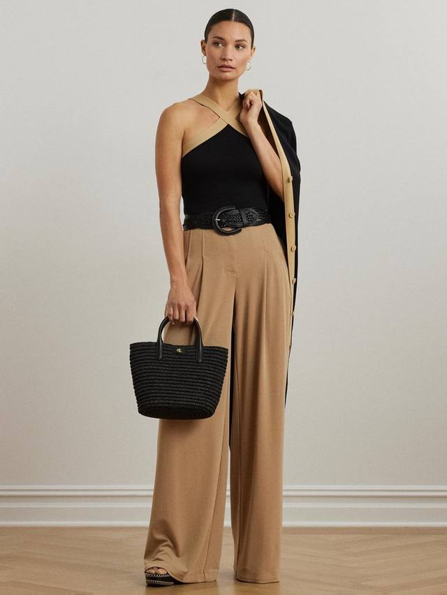 

Топ-халтер Lauren Orish из трикотажа Ralph Lauren, Black/Birch Tan