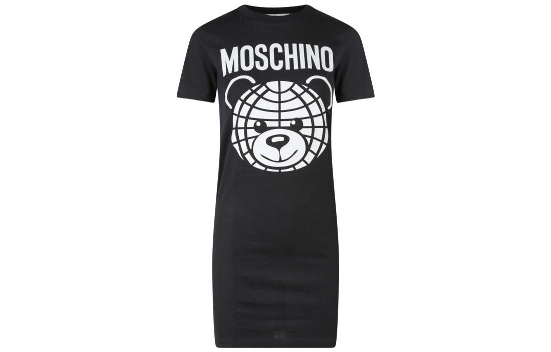 

Футболка с коротким рукавом женская черная MOSCHINO