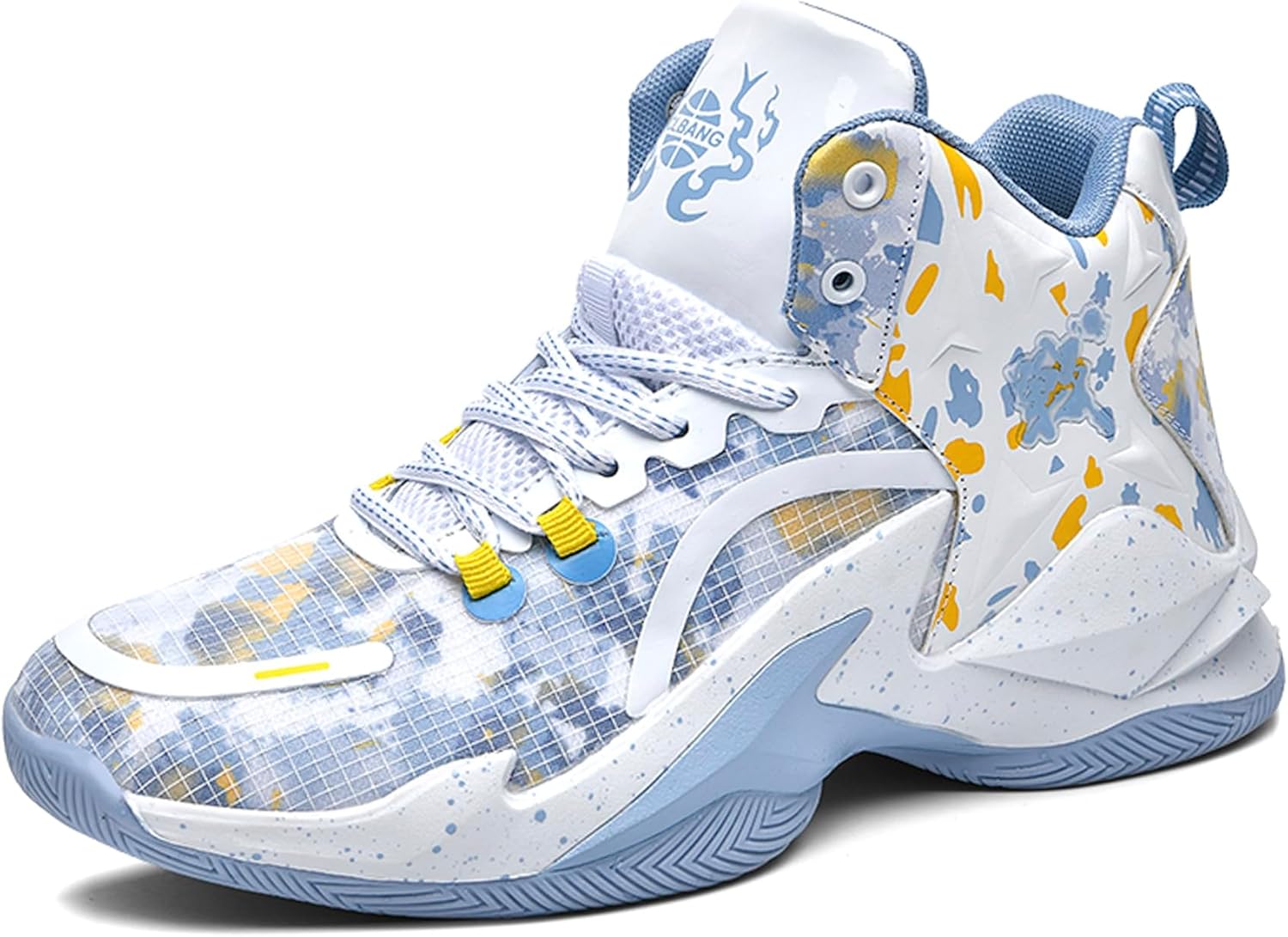 

Мужские баскетбольные кроссовки, дышащие, с противоскользящей подошвой, модные, с граффити, для тренировок и улицы Kniaiwx, белый/серый