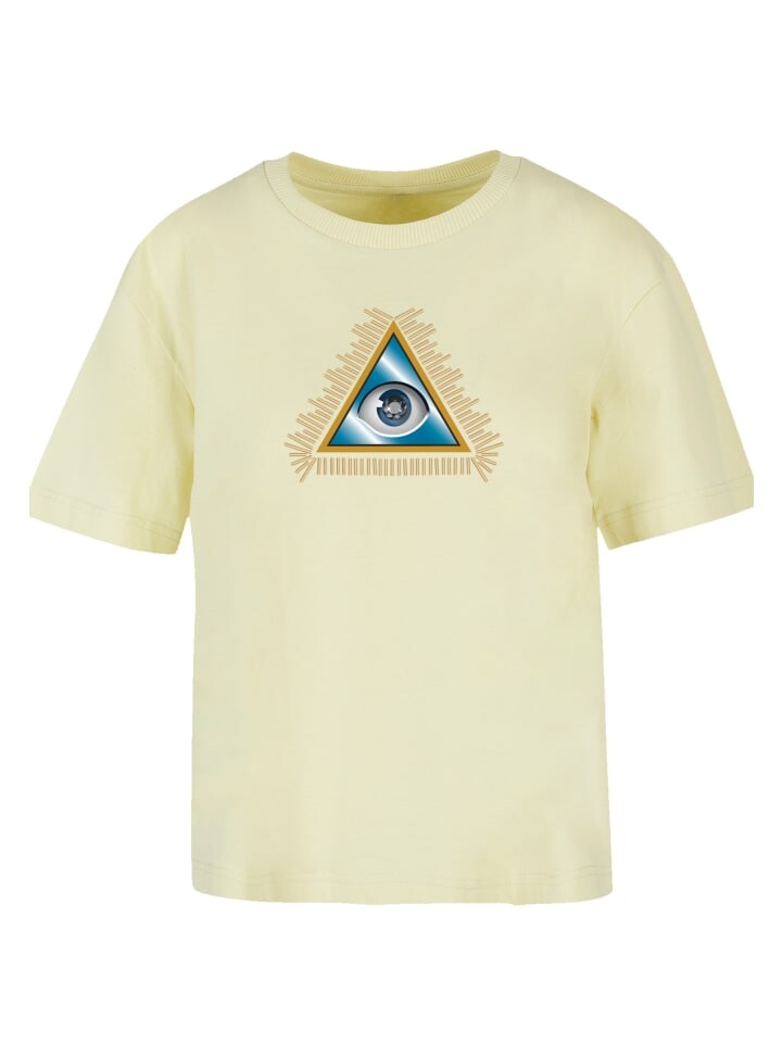 

Футболка emoji couture Ladies Everyday Tee Pyramid eye and golden beads, цвет softyellow