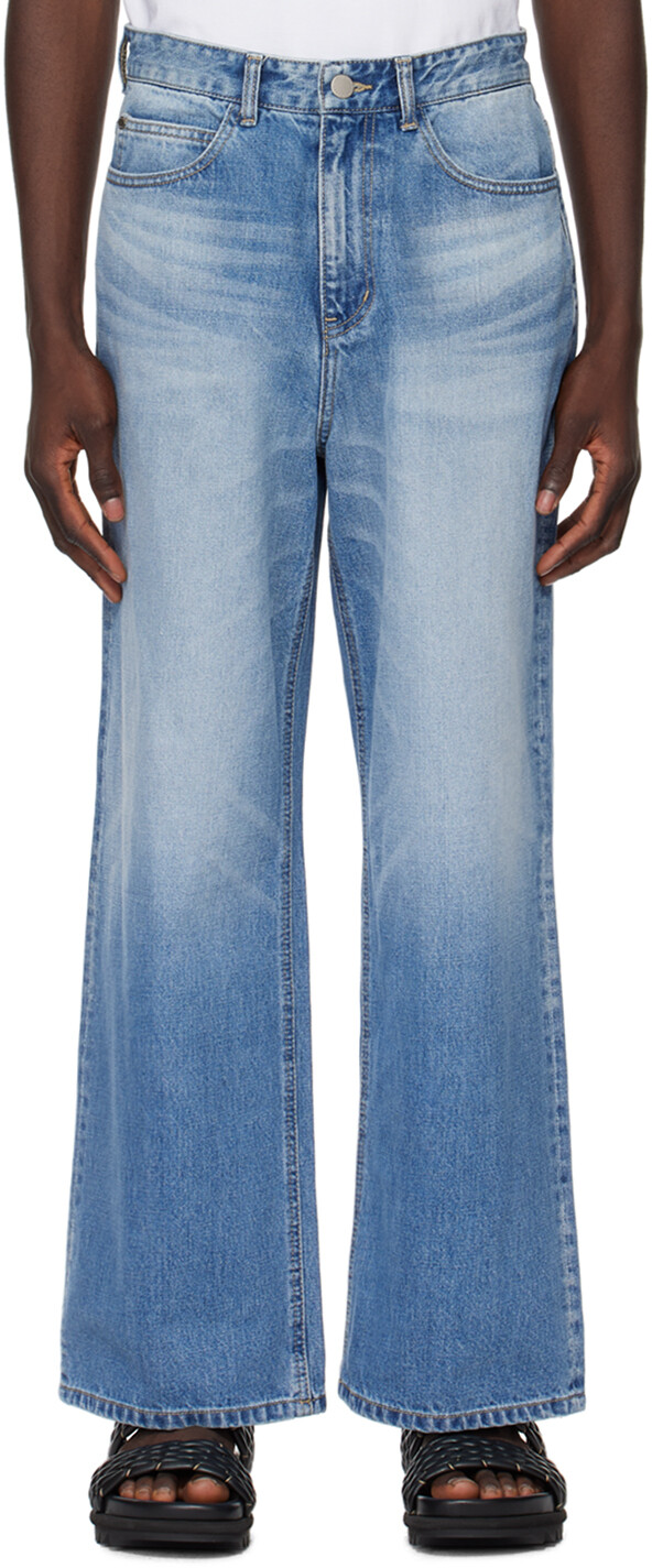 

Синие широкие джинсы Solid Homme