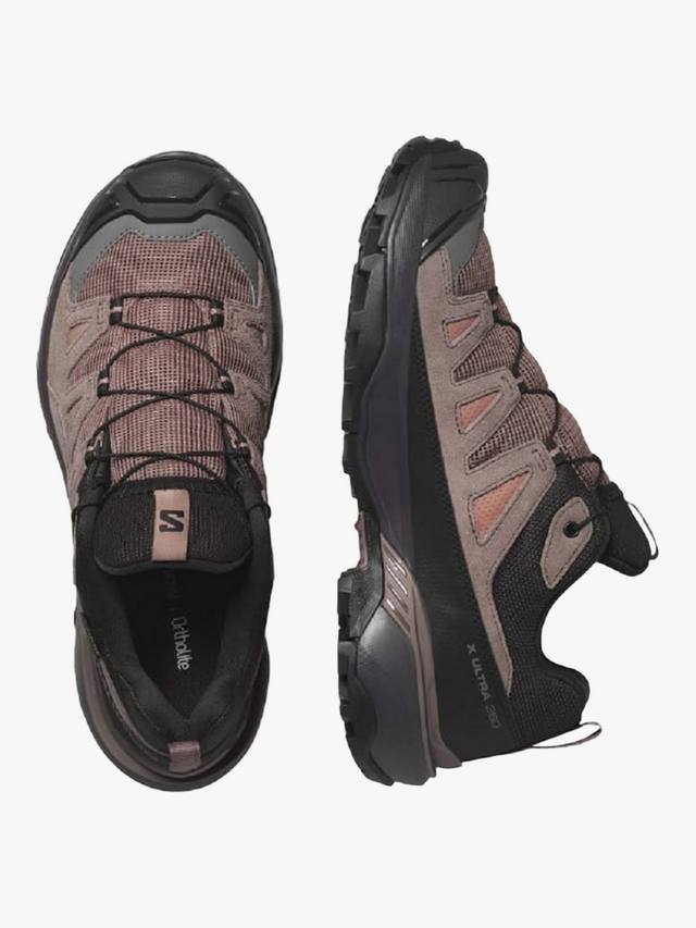 Женские треккинговые кроссовки Salomon x ultra 360 gore-tex кожаные, коричневый — фото 2
