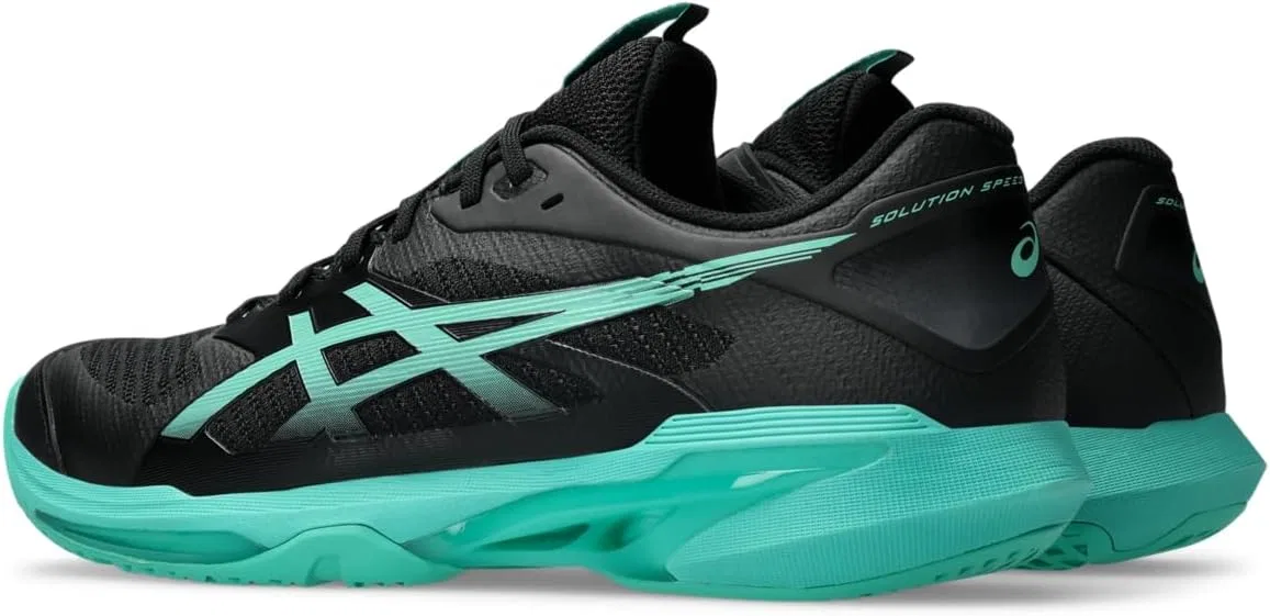 Кроссовки теннисные ASICS Solution Speed FF 4, Black/Aurora Green — фото 3