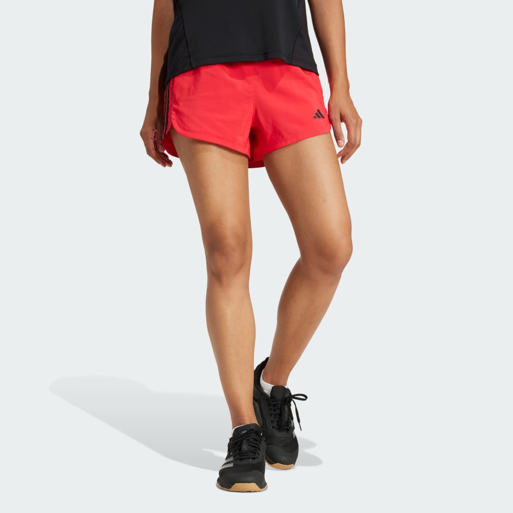 

Спортивные шорты Adidas Pacer Training 3-Stripes Woven High-Rise Shorts, цвет Pure Ruby/White