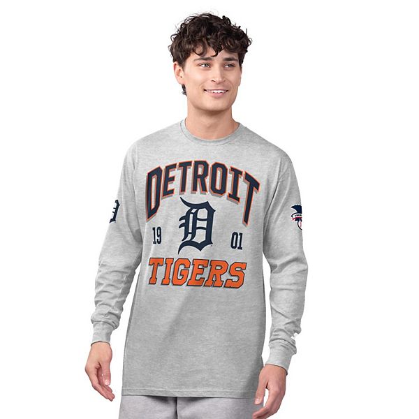 

Мужской набор из двух футболок Detroit Tigers с длинным и коротким рукавом в цвете heather gray/navy Starter