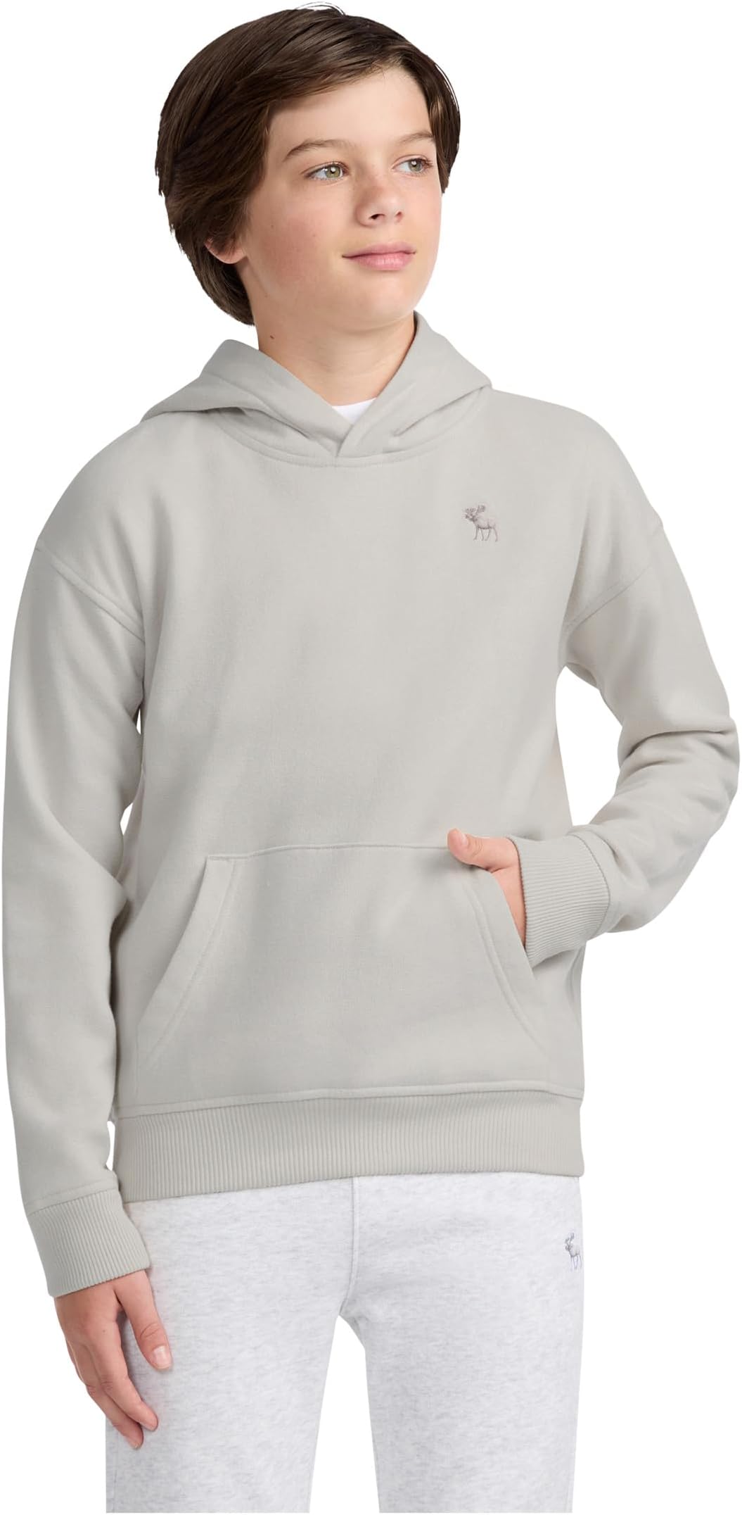 

Худи abercrombie kids Essentials Fleece Hoodie, цвет Pumice Stone