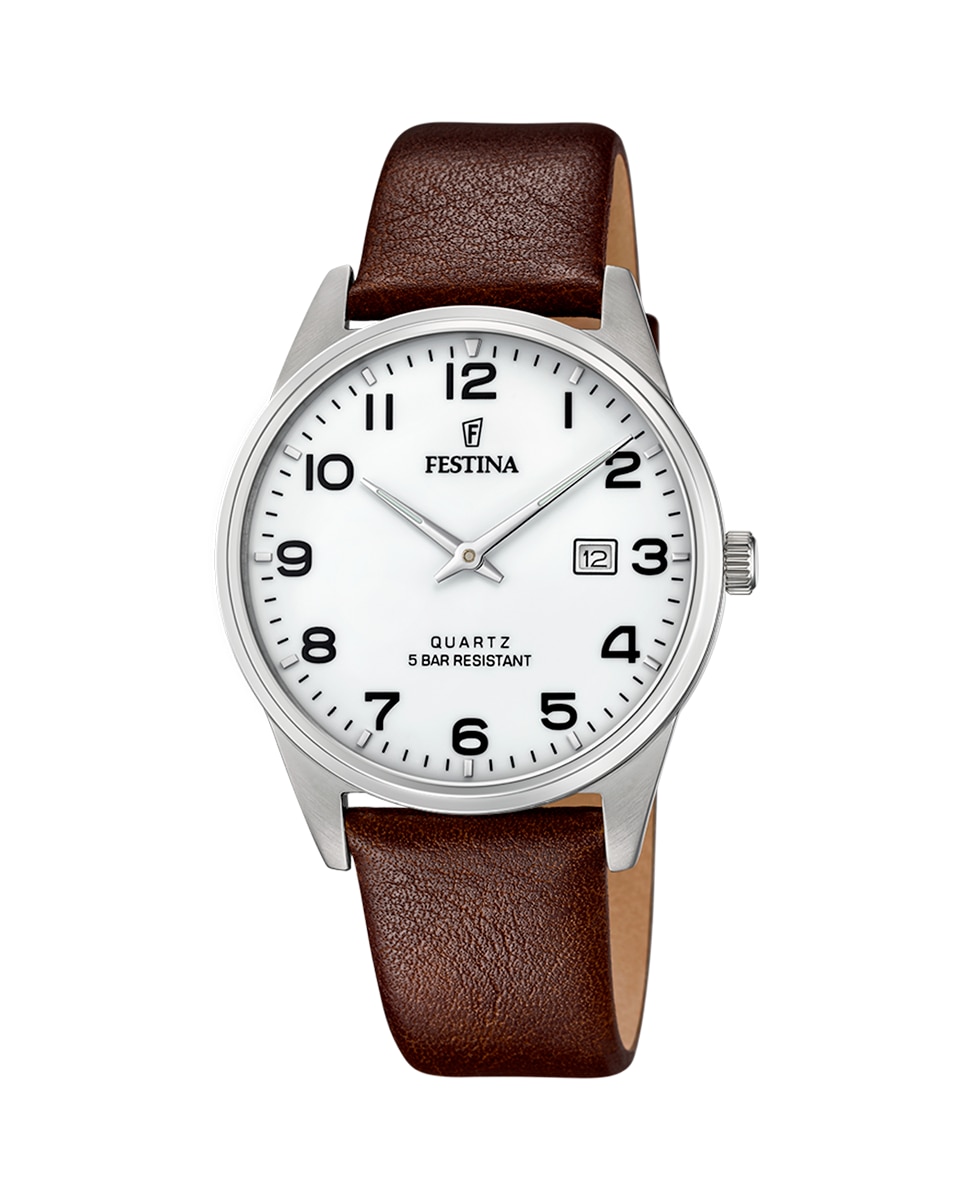 

Часы мужские F20512/1 Steel Classic коричневые кожаные Festina, коричневый