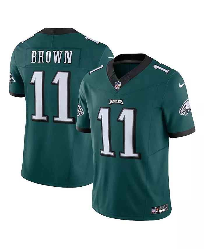 

Мужская лимитированная джерси Philadelphia Eagles Vapor F.U.S.E. A.J. Brown цвета Midnight Green Nike