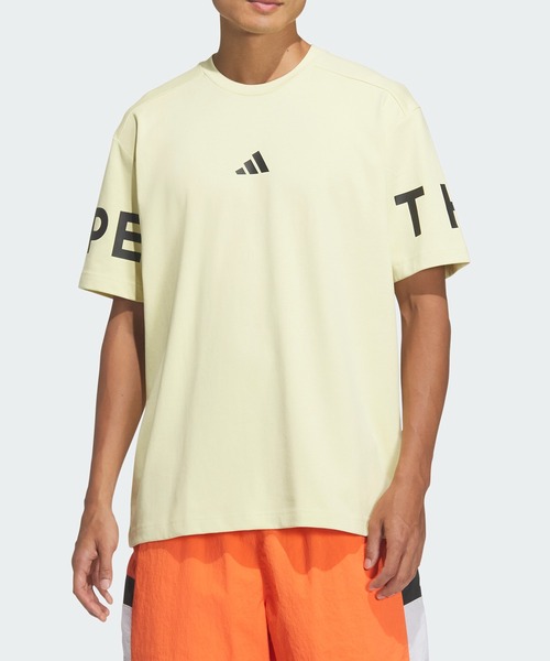 

Футболка с коротким рукавом, свободный крой, плотный трикотаж Adidas, желтый