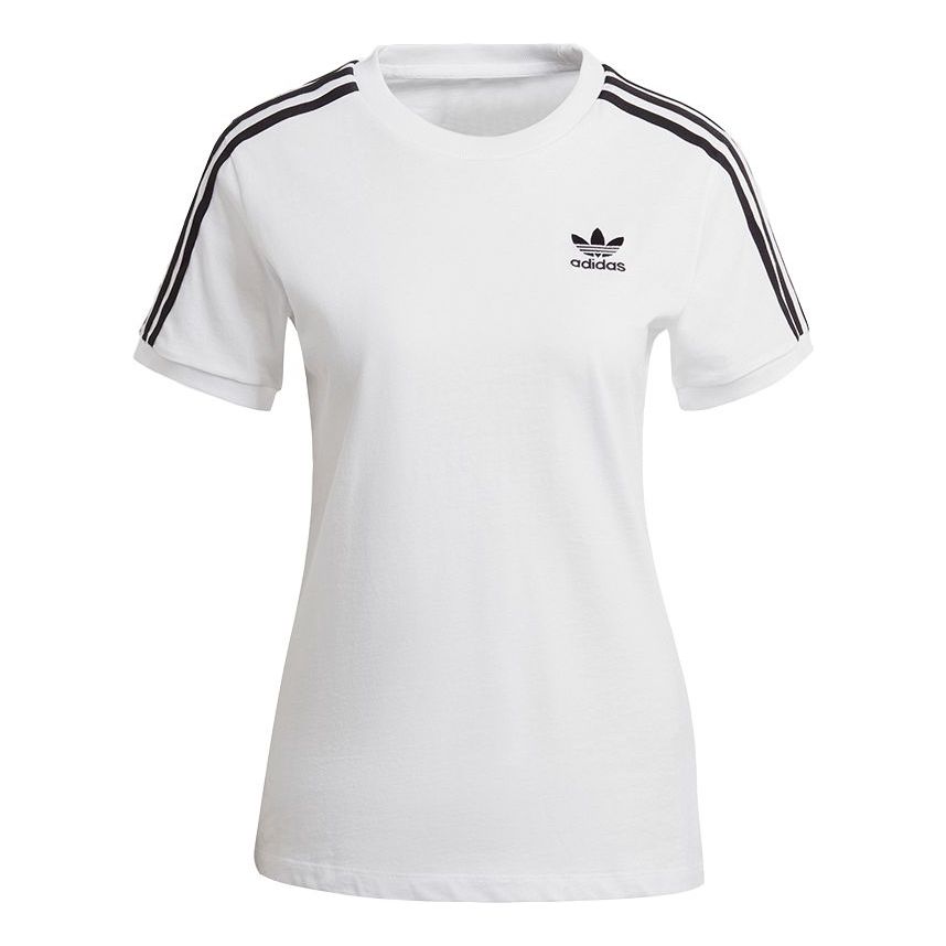 

Футболка (WMNS) adidas originals 3 Stripes Tee Sports Training Stripe Round Neck Short Sleeve White T-Shirt GN2913
