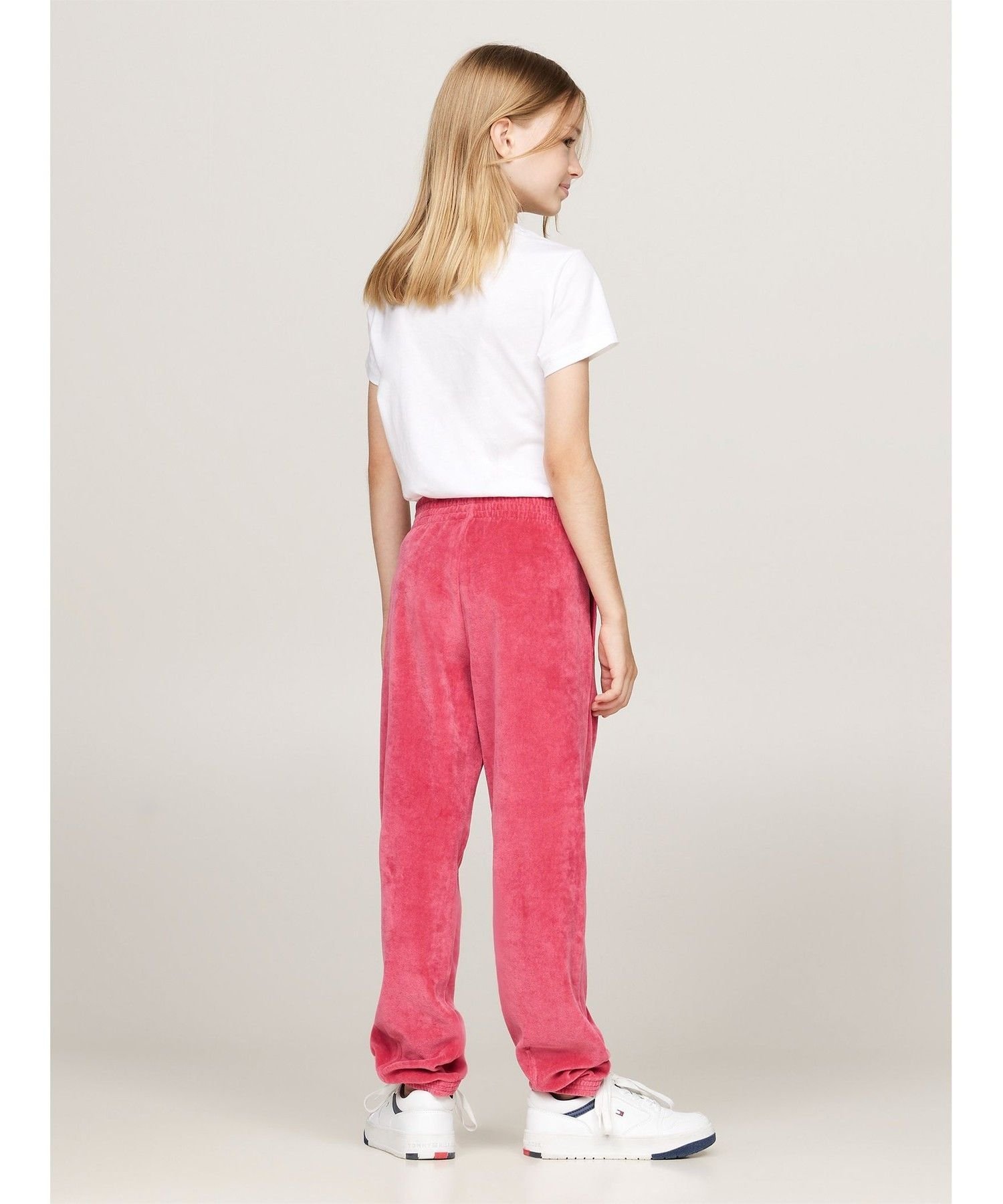 Велюровые брюки с надписью для девочек TOMMY HILFIGER, Pink XI0 — фото 2