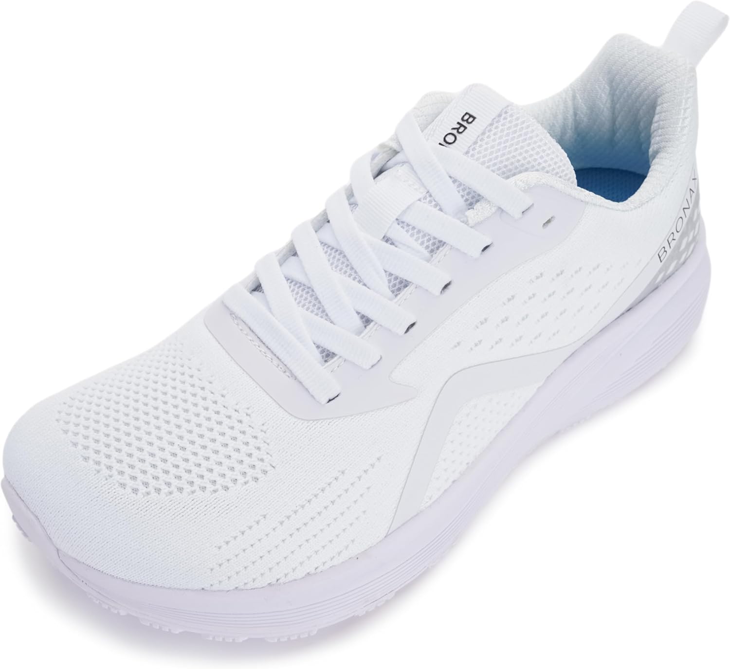 

Мужские беговые кроссовки BRONAX с широкой посадкой и амортизирующей поддержкой, Широкий носок, Резиновая подошва, белый