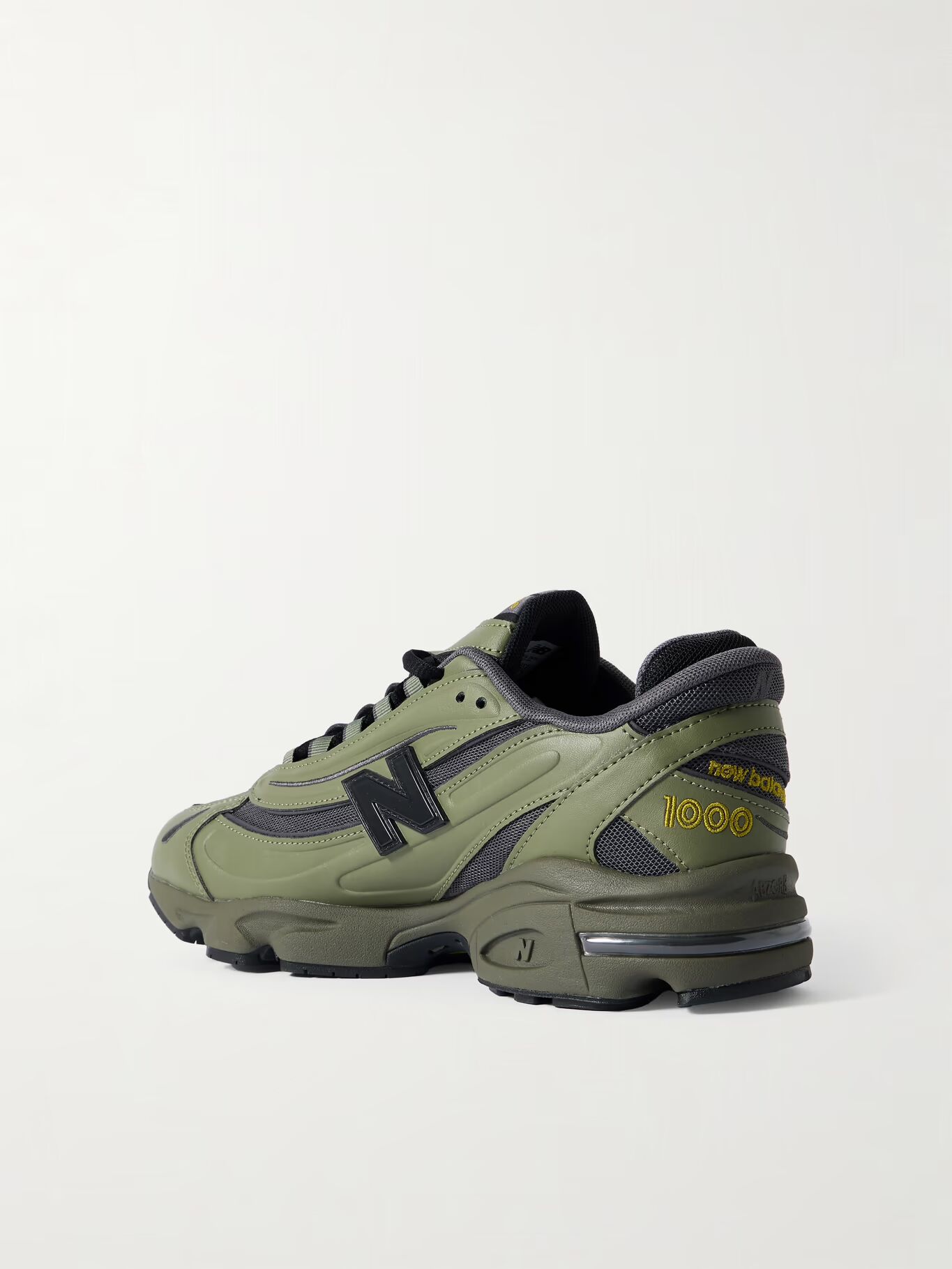 Кроссовки M1000 из вышитой искусственной кожи и сетки NEW BALANCE, зеленый — фото 2