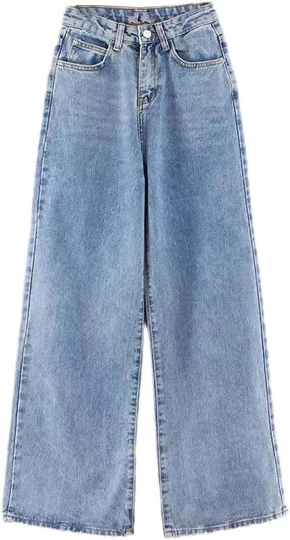 

Джинсы для женщин Wide Leg High Waist Mom Denim Blue ZouoYYii